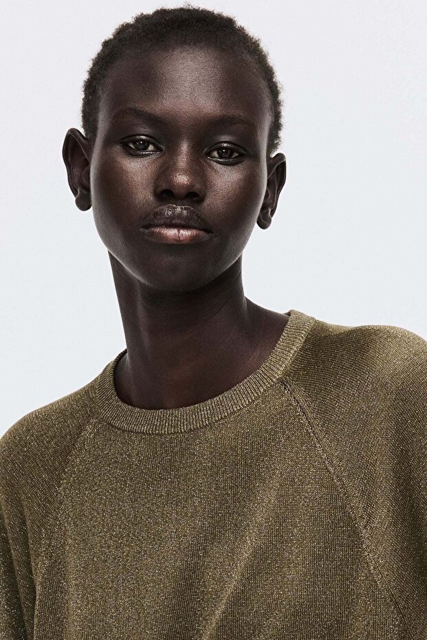 Fine-knit glittery top