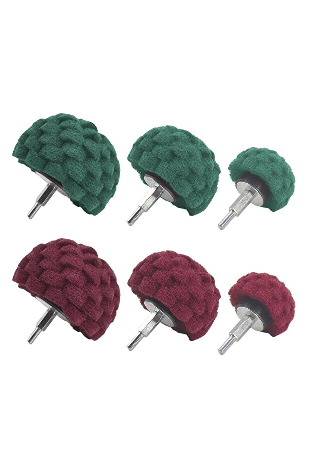6Pcs 6Pcs Scouring Pads Non Woven Abrasive Drill Cleaning Kit, Abrasive Buffing Polishing Wheel Dril