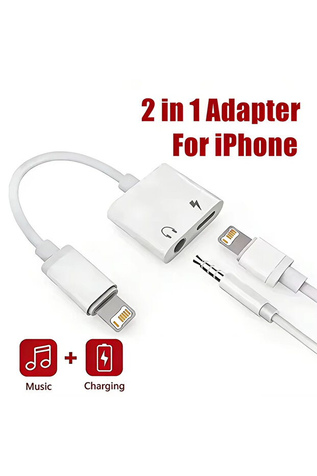 For iOS and 3.5mm 2 in 1 iOS to 3.5mm Jack Audio Charging Adapter For iPhone 11 12 13 14 Pro Max X X