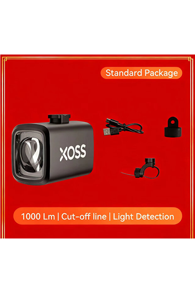 مصباح أمامي للدراجة XOSS Pack 1 Cutoff Line بقوة 1000 لومن مع مستشعر ذكي مقاوم للماء وقابل لإعادة الشحن