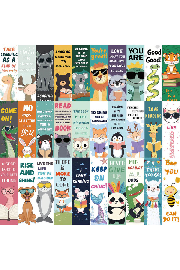 30pcs 30Pcs Animal Reading Bookmarks Vibrant Page Markers & Clips Perfect for Readers Teachers and P
