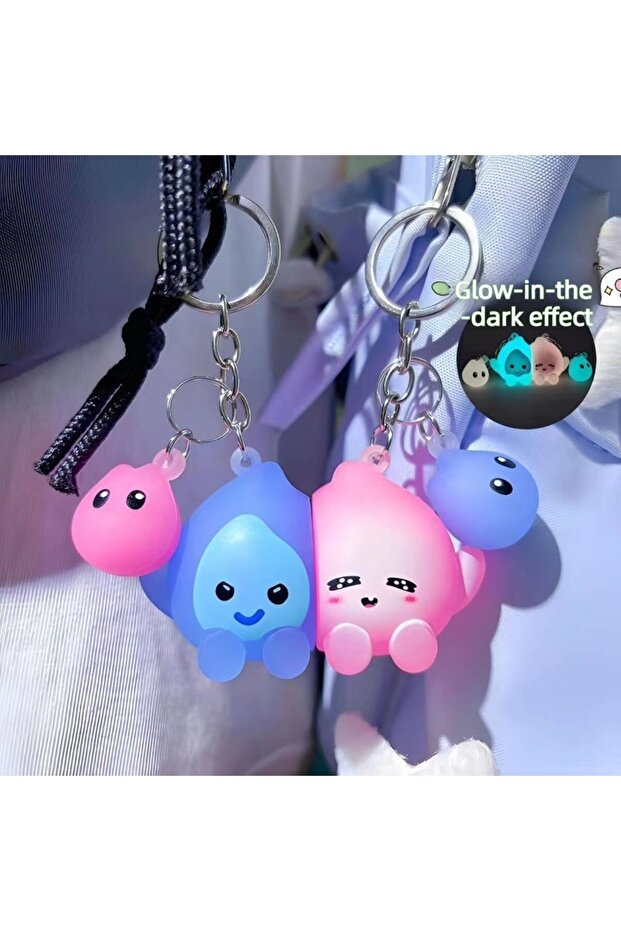 Couple Couple Gifts Glow in The Dark Magnetic Flame Keychain with Spark Backpack Charm Creative Ligh