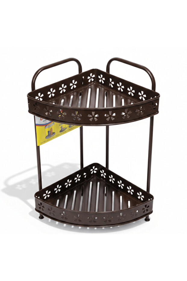 Meta Modern Black Metal 2-Tier Multipurpose Storage and Organizer Rack – 35 cm