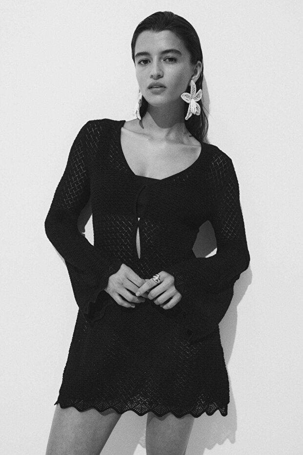 Pointelle-knit beach dress