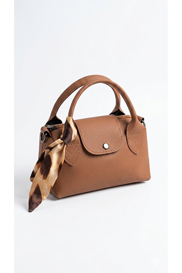 Women's Mini Hand and Shoulder Bag with Scarf