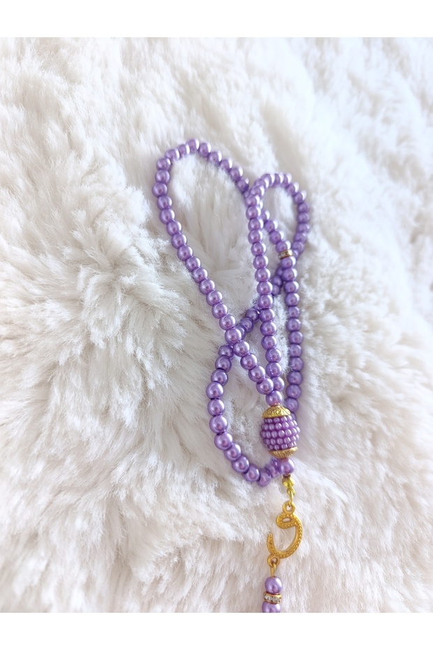 99 Pearl Prayer Beads with Vav Letter and Tassel, Dowry Gift and Mevlüt Gift