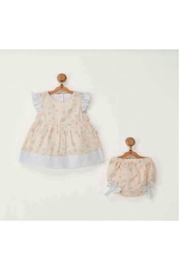 Limi̇ Baby Girl Thin Linen Lined Dress Kilot Set