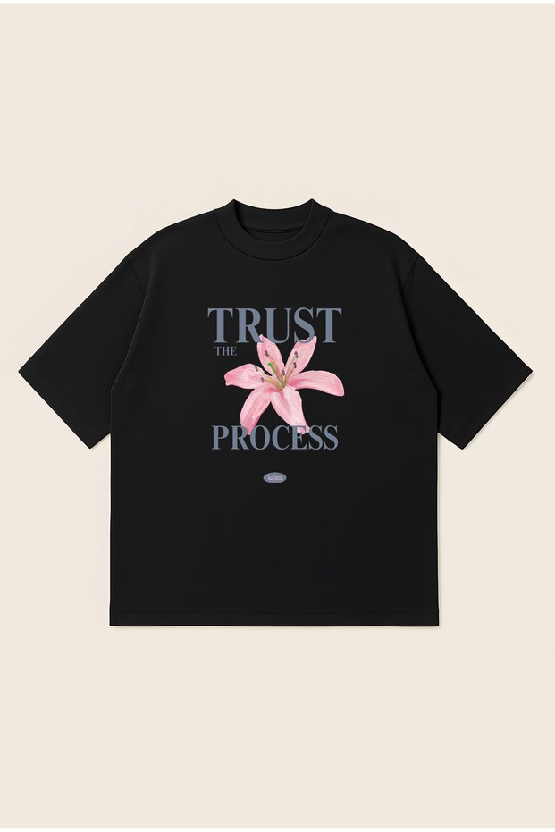 Trust the Process Oversize Boxy Cut Unisex 100% Cotton Printed Tshirt | Streetwear