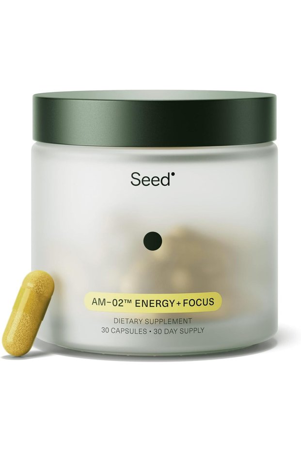 AM-02 Energy + Focus - Daily Nootropic Supplement for Women & Men - Caffeine-Free Vegan - 30 Capsules