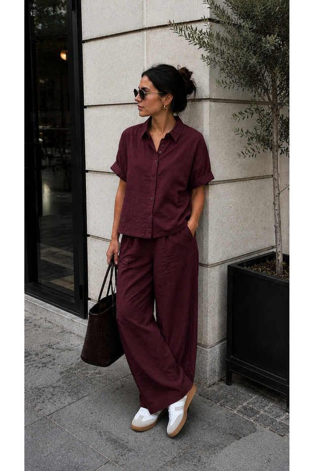 Women's Shirt-Pants Oversize Dual Set