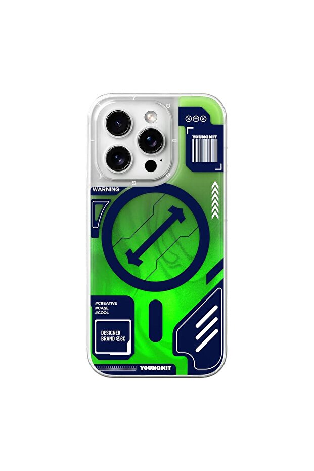 Magnetic Galaxy Magic Quicksand Slim Case for iPhone 16 Pro Max - Glow in the Dark Shockproof Cover
