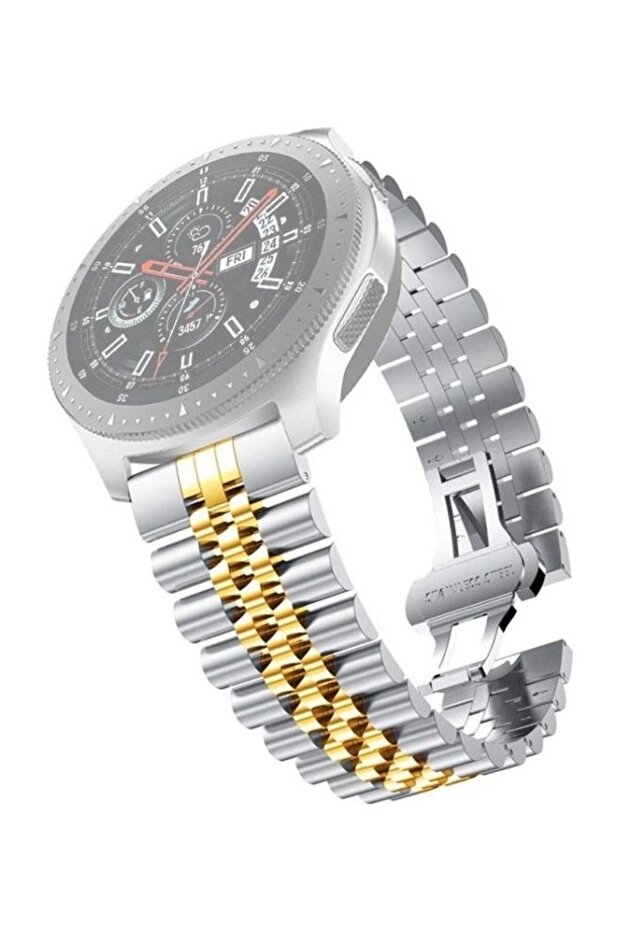 For Huawei Watch GT 2 GT 2 Pro GT 2e Five Beads Steel Replacement Strap Watchband Silver/Gold