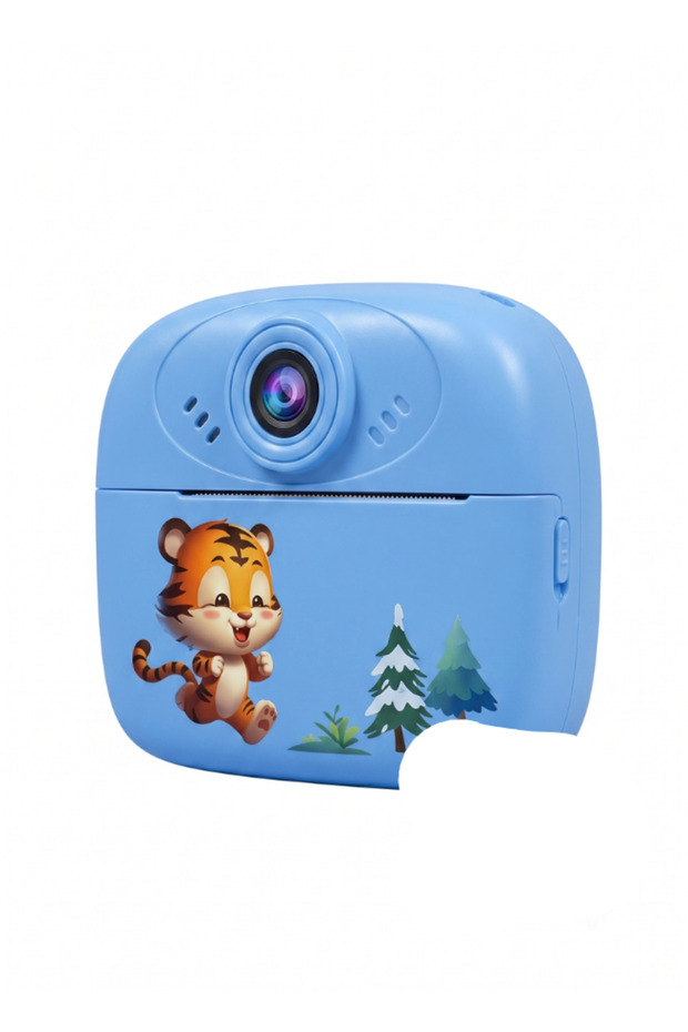 Kids Digital Print Camera, Type-C Charging Children’s Photo Printing Camera with Cute Tiger Design