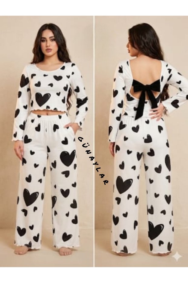 Women's Pajama Set with Bow on the Back