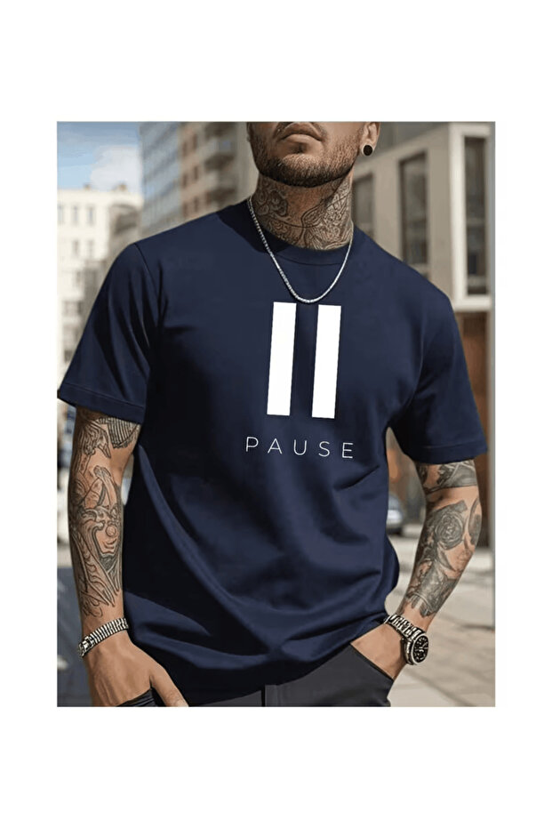 Pause Themed Minimalist Design T-Shirt