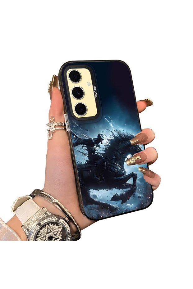 Samsung Galaxy S24 Fe Compatible Hard Acrylic Back Silicone Edge Lens Protection Case