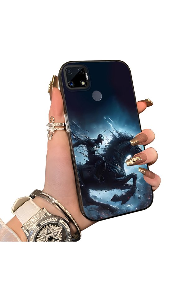 Realme C15/C25/C25S Compatible Hard Acrylic Back Silicone Edge Lens Protection Case