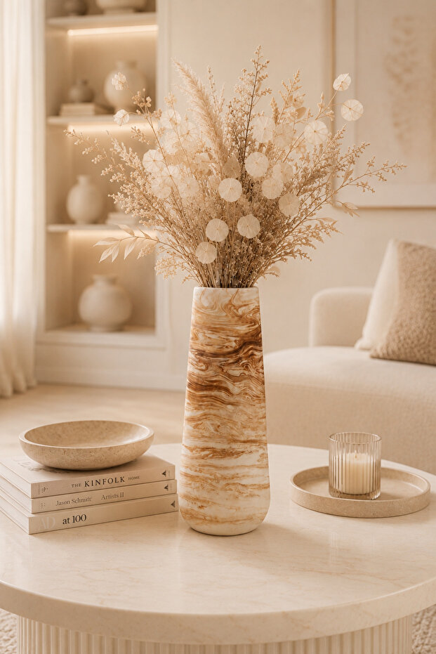 Handmade Cylinder Vase | Decorative Dried Flower & Artificial Flower Pampas Pot Minimal Modern
