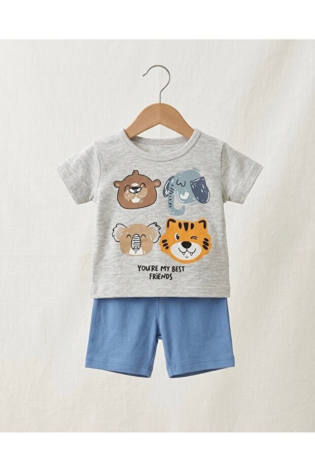 Boys' Summer Top and Bottom Set with Shorts