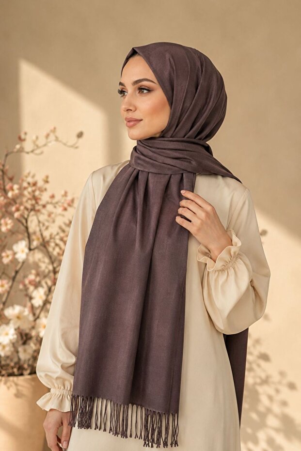 Women's Multi-Use 4 Season Tasseled Viscose Jamawar Pashmina Shawl 180X70
