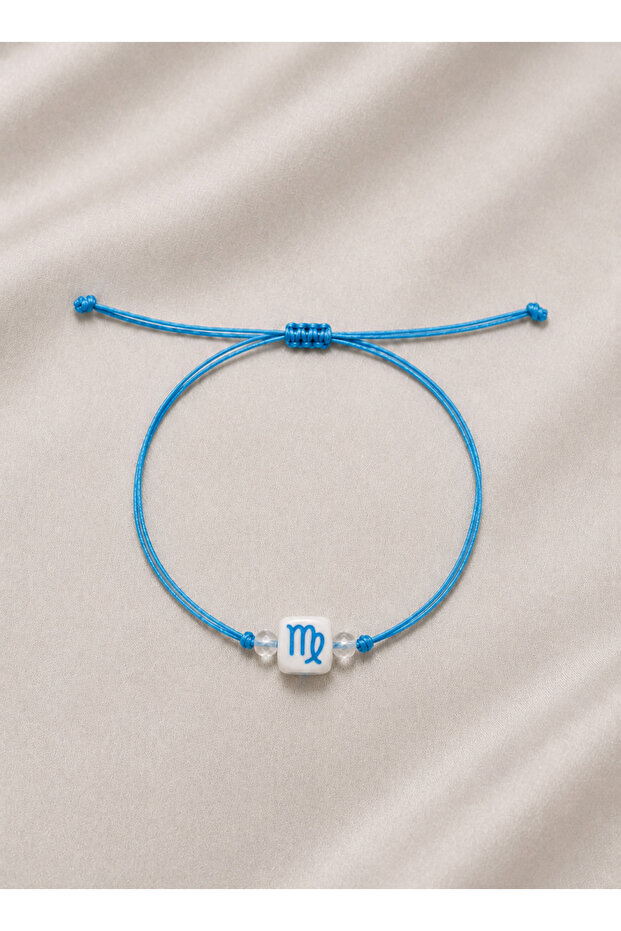 Virgo Zodiac Sign Blue Rope Adjustable Handmade Bracelet