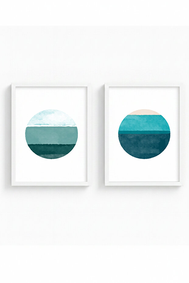 White Wooden Framed 2 Piece Set Painting Huhu72