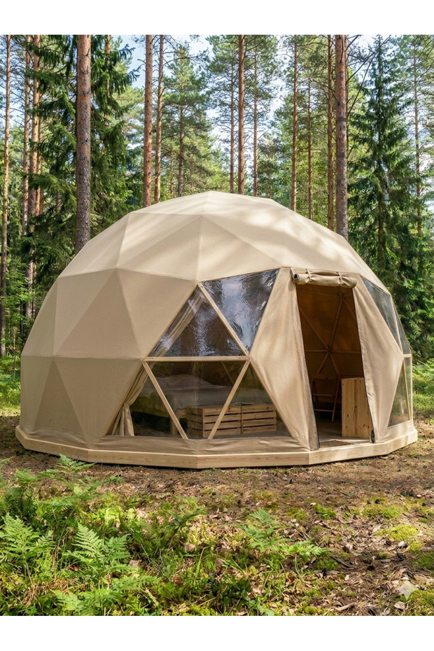 ULU KUBBE 2V Kubbe, Lüks Çadır, Glamping Dome Kurma Kiti Hazır Yapılara Servet Ödemeye Son!