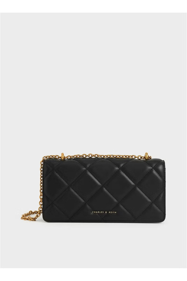 Paffuto Diamond Chain Long Wallet - Black