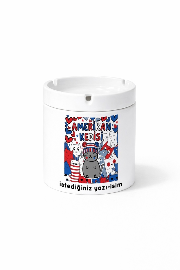 Animal American Cat Double-Sided Printed Ash Tray Ashtray Gift