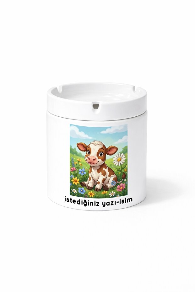 Animal Calf Cow Cub Double Sided Printed Ashtray Ashtray Gift