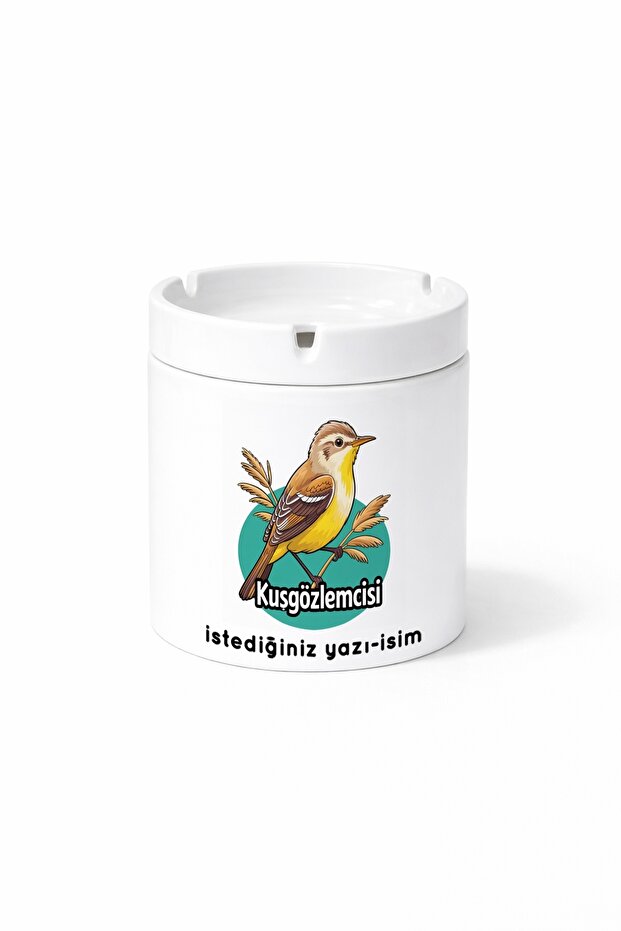 هدية منفضة سجائر مطبوعة على الوجهين من Diger Kuşgözeciler Birdwatcher