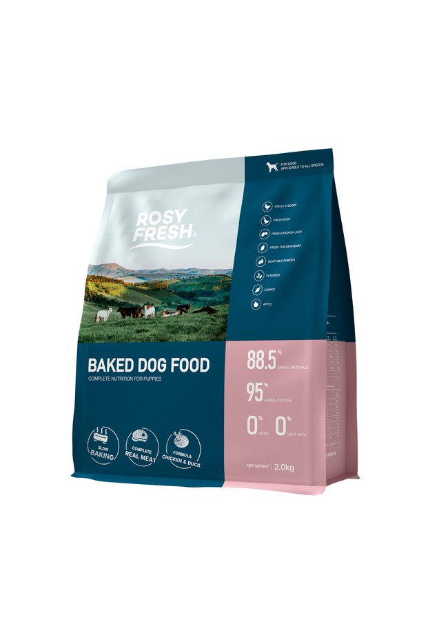 Baked Dog Food for Puppies, Slow Baked Chicken & Duck Formula with 95% Animal Protein, Grain-Free Real Meat Complete Nutrition for All Breeds Healthy Development, 2KG