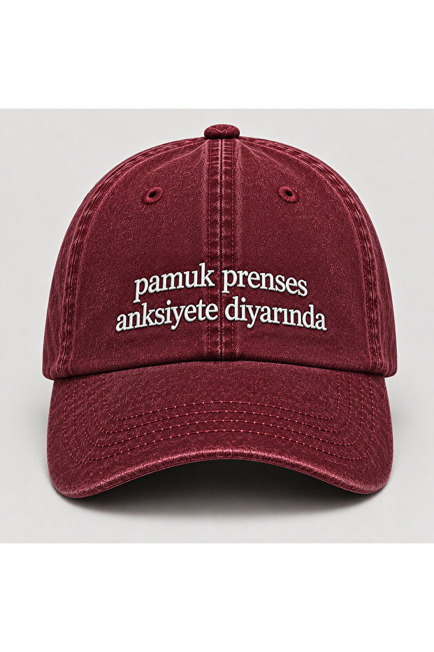 "Snow White in the Land of Anxiety" Written Vintage Washed Cap Hat