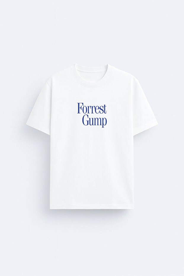 Forrest Gump Printed Crew Neck White T-Shirt