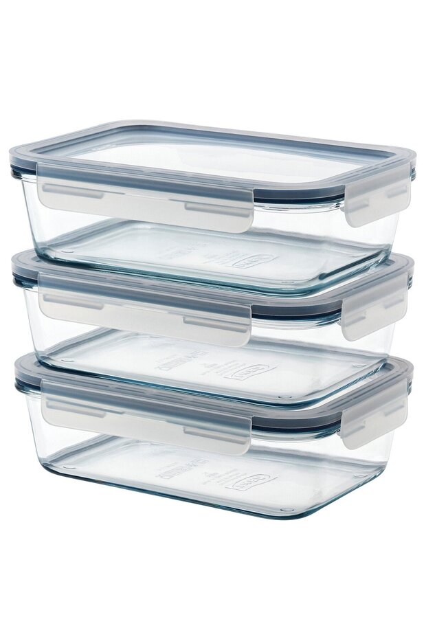 365+ Food container with lid, rectangular/glass, 1.0 l