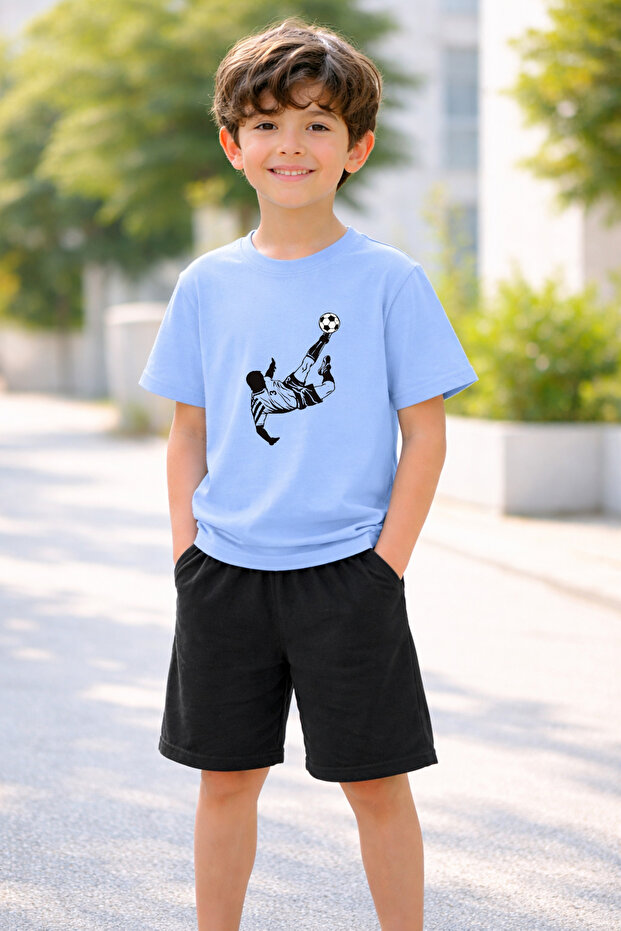 Boy's Shorts Set Printed Cotton Summer Comfortable Fit Sports Combination