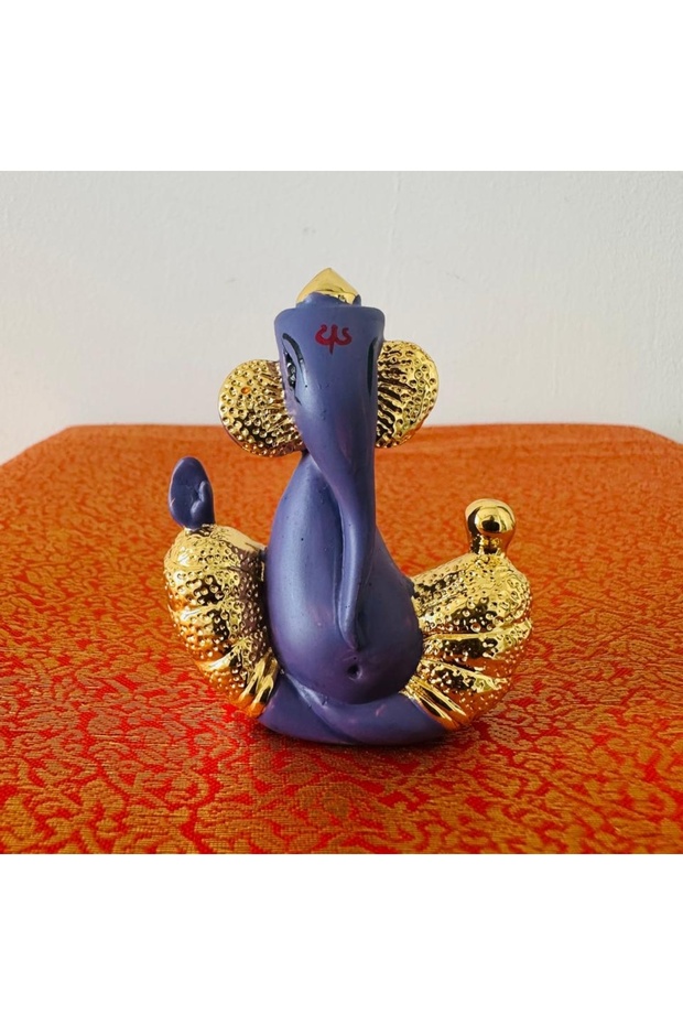 Gold Plated & Purple Ganesha – Ganapati 7x3cm Idol | Gold & Silver Plated Ganesh Idol Online