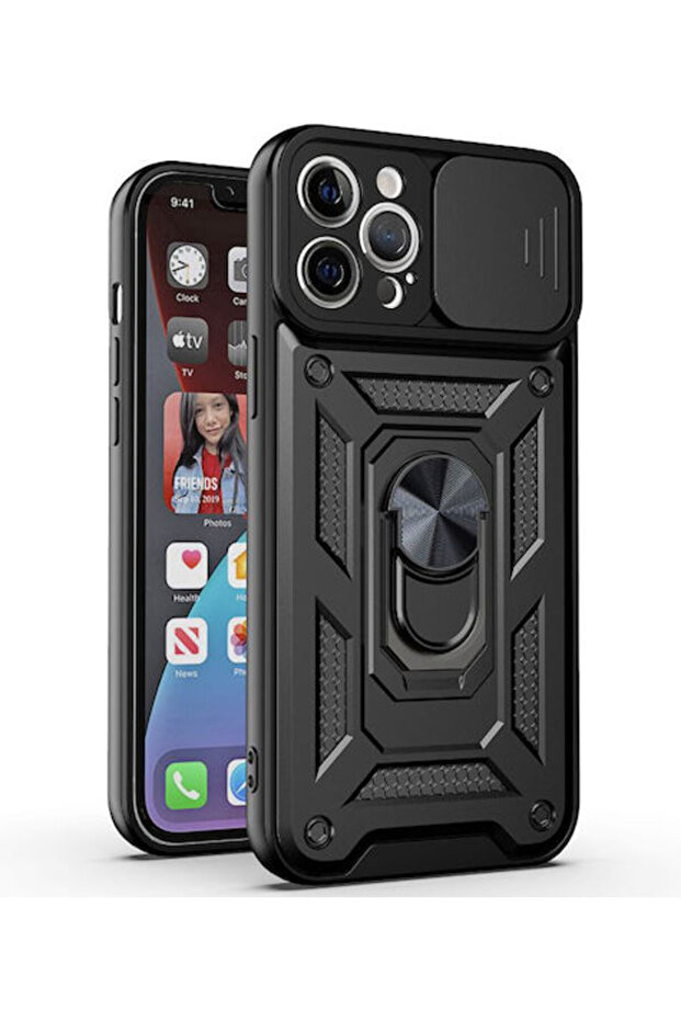Shield Back Cover Plastic / Silicone Black (iPhone 12 Pro Max) Code: KF2315403 - 2