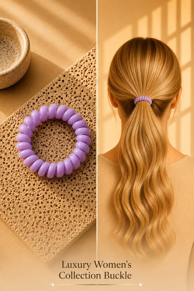 Luxury Women's Lilac Spiral Hair Clip - Non-Marking Acrylic Cable Clip