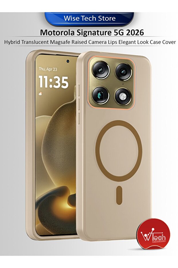 Motorola Signature 5G 2026 Hybrid Translucent Magsafe with Magnetic Charging Raised Camera Lips Case Cover