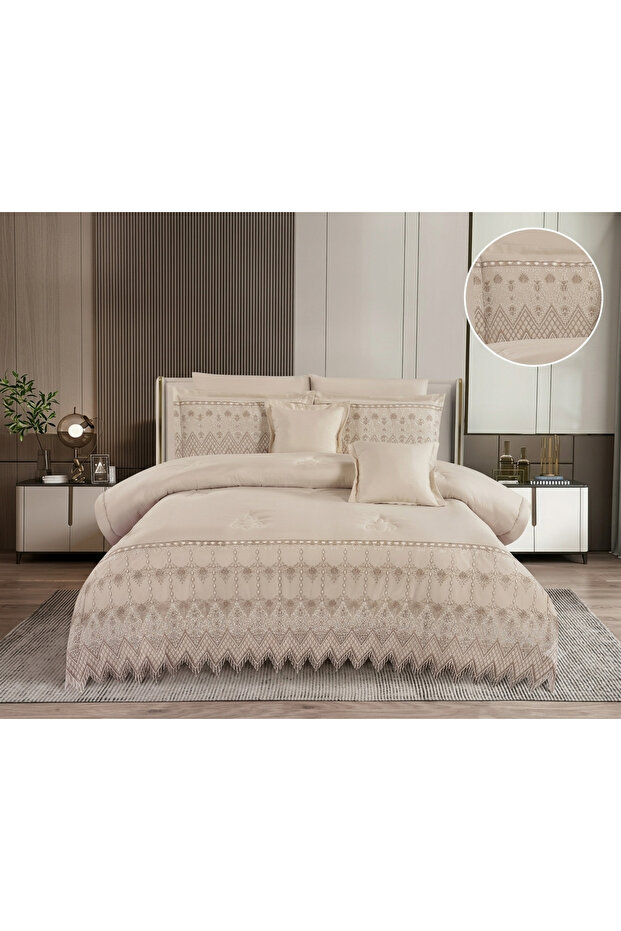 مفرش سرير مزدوج صيفي بارد - مايكروفايبر - 6 قطع - لحاف نفرين صيفي 6 قطع - 230*250