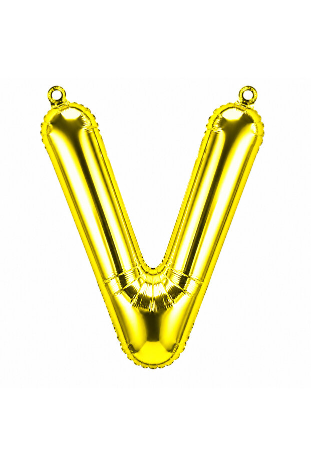 Letter V Foil Balloon Gold Color (100 cm)