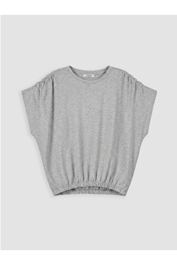 New Season Gray Plus Size Drawstring Women's Crop Top