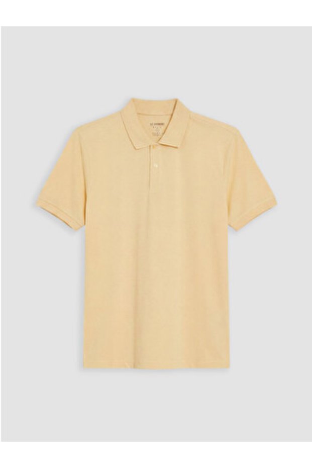 New Season Yellow Polo Collar Pique Men's T-Shirt