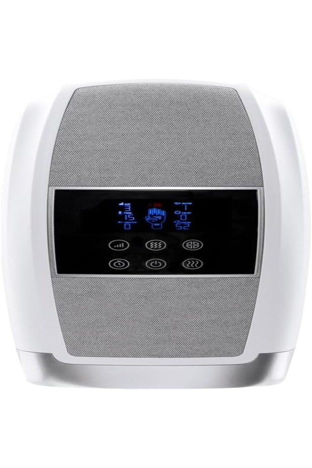 Accupresure Hand & Fingers Heated Massager with 6 Intensity Levels, 2500 mAh Battery 2H Working Time Portable Cordless Hand Massager Machine for Palm Wrist Fatigue Soreness Relief - Gray