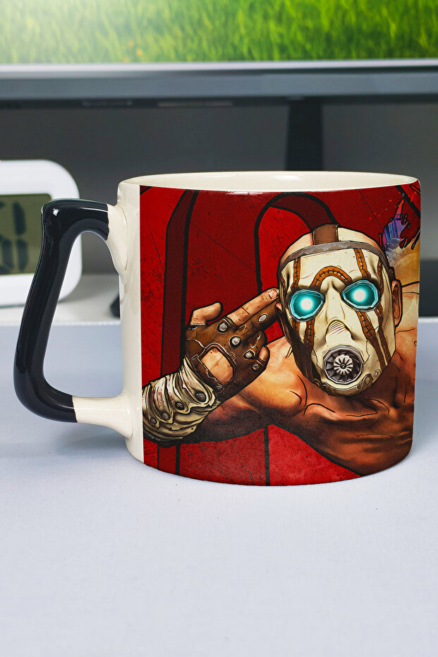 Borderlands Printed Ceramic Luxury Mug (1 Piece) Special Black Handle Wave Handle V3D