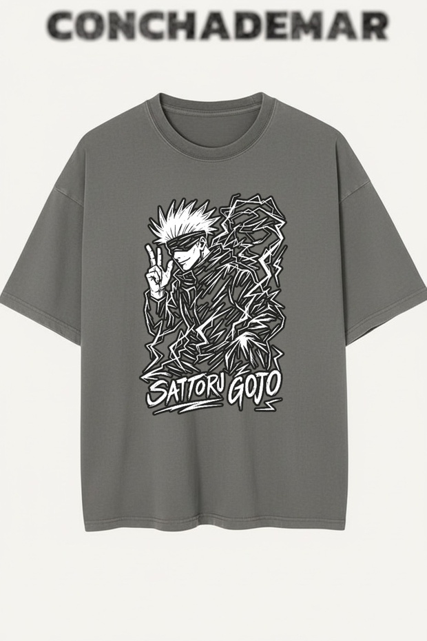Sattoru Gojo Printed Colorful Oversize T-Shirt Printed Premium Oversize Cotton T-Shirt