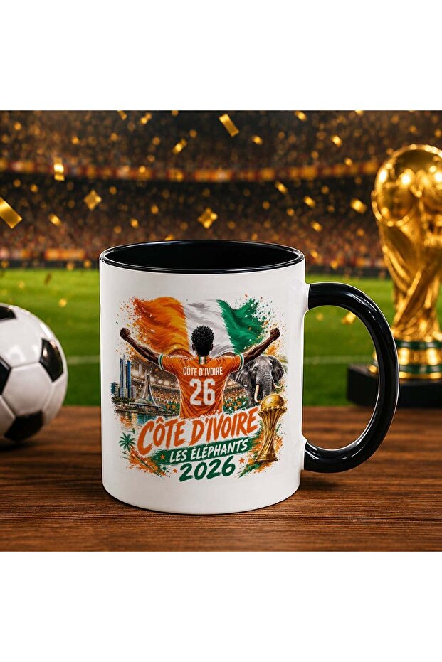 كأس أسود بتصميم كأس العالم 2026 بتصميم مشجعي خطوط الاستواء