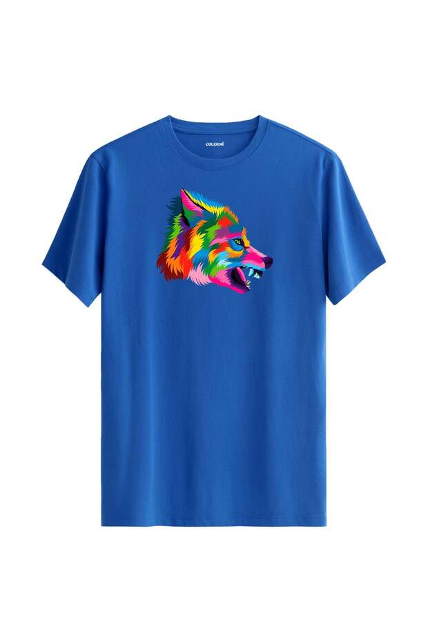 Colorful Wild Wolf Figure T-Shirt