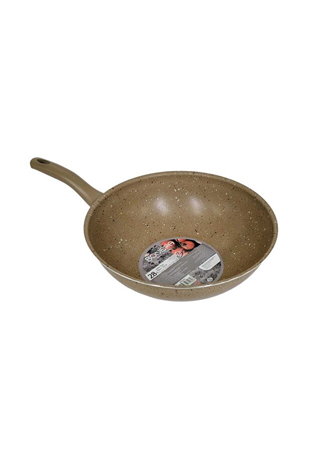 Granite Wokpan, 28 cm, Coffee